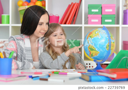 beautiful teacher and little girl beautiful teacher and little girl 22739769