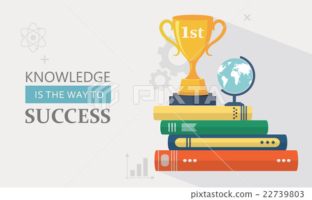 Flat illustration of desktop with books 22739803