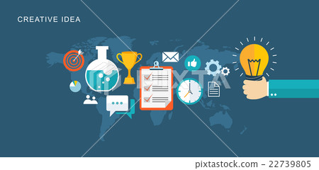 Creative idea flat illustration with icons 22739805