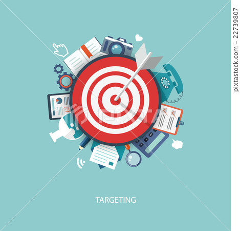 Flat illustration of targeting and time management Flat illustration of targeting and time management 22739807