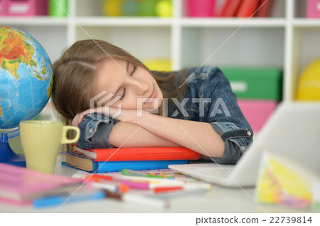 student girl sleeping on books student girl sleeping on books 22739814