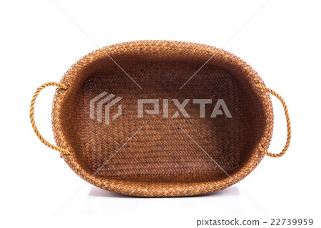 Empty wicker basket on white background 22739959