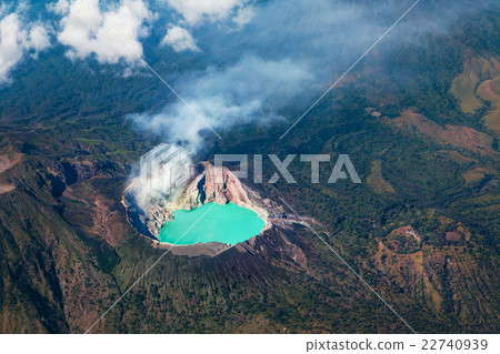 Aerial photo of active volcano Ijen in East Java Aerial photo of active volcano Ijen in East Java 22740939