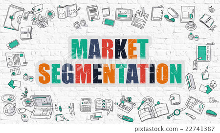 Market Segmentation in Multicolor. Doodle Design. 22741387