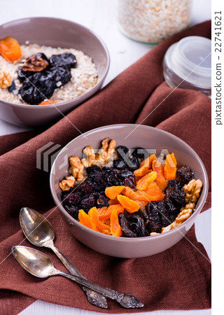 Oatmeal with raisins, dried apricots, plums Oatmeal with raisins, dried apricots, plums 22741621