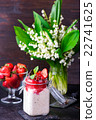 Healthy overnight oats with strawberry in jars 22741625