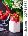 Healthy overnight oats with strawberry in jars 22741632