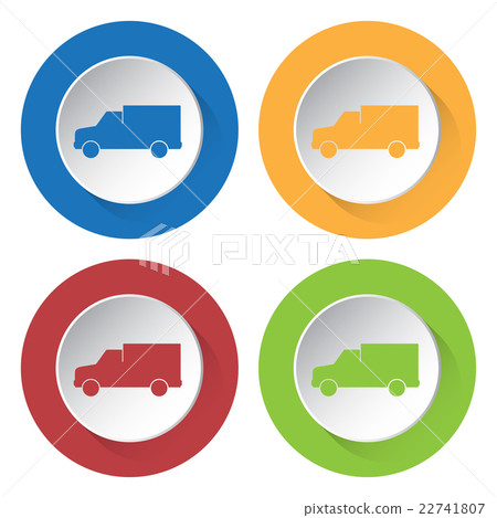 set of four icons - lorry car 22741807