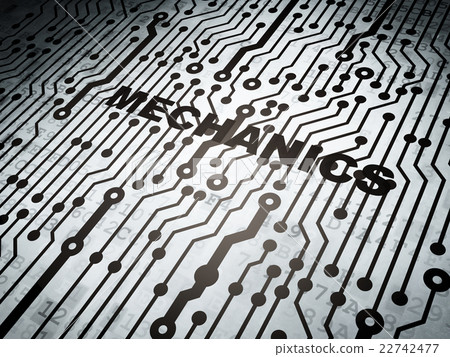 Science concept: circuit board with Mechanics 22742477