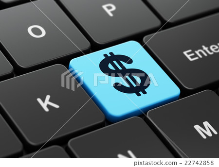 Money concept: Dollar on computer keyboard Money concept: Dollar on computer keyboard 22742858