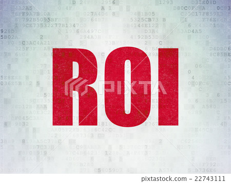 Business concept: ROI on Digital Data Paper 22743111