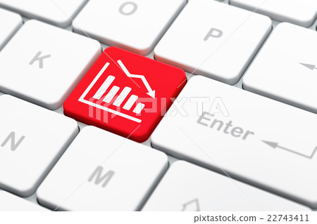 News concept: Decline Graph on computer keyboard 22743411