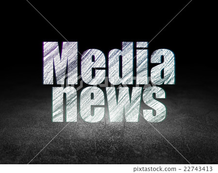 News concept: Media News in grunge dark room 22743413
