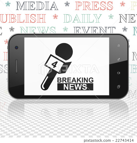 News concept: Smartphone with Breaking News And 22743414