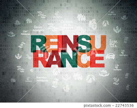 Insurance concept: Reinsurance on Digital Data Insurance concept: Reinsurance on Digital Data 22743536