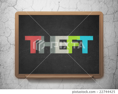 Privacy concept: Theft on School board background Privacy concept: Theft on School board background 22744425