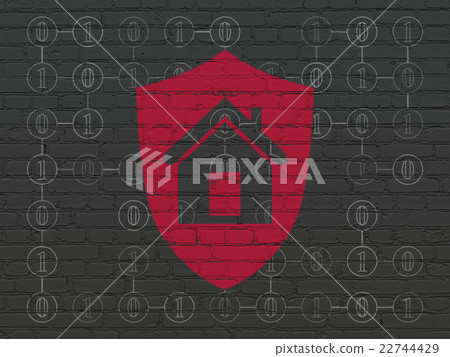 Finance concept: Shield on wall background 22744429
