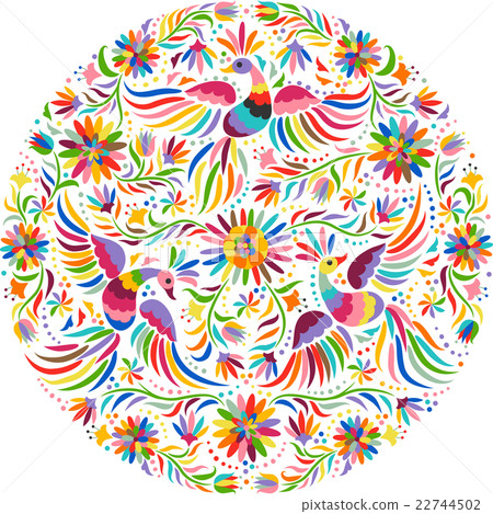 vector Mexican embroidery round pattern vector Mexican embroidery round pattern 22744502