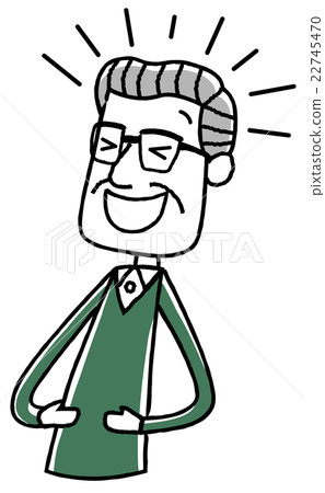 Illustration material: Laughing old man male 22745470