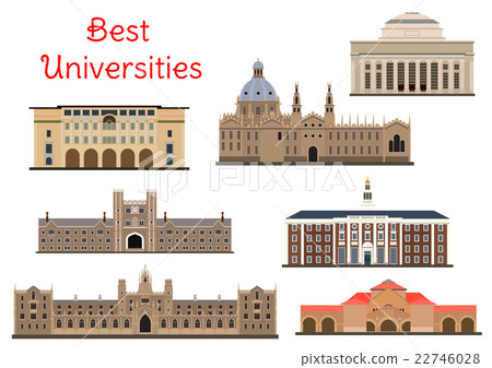 Buildings of popular national universities icons 22746028