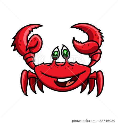 Smiling cartoon ocean red crab character Smiling cartoon ocean red crab character 22746029