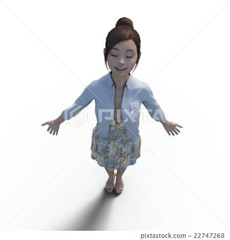 郊遊風格美腿女perming3DCG插畫素材 22747268