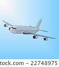 Airplane in the sun, vector illustration 22748975