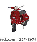 Red scooter, vector illustration 22748979