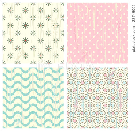 Collection of four retro vector seamless patterns - Stock Illustration ...