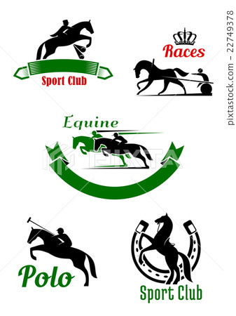 Riding club, horse racing and polo game design 22749378
