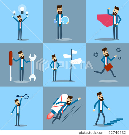 Businessman Set, Business Man In Red Grown Work 22749382