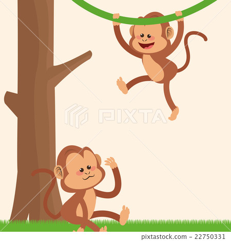 Monkey cartoon design , vector illustration 22750331