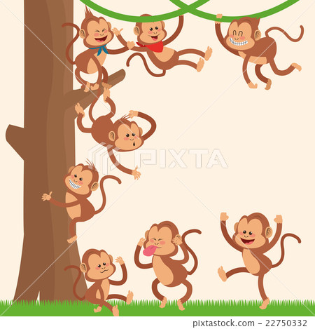 Monkey cartoon design , vector illustration 22750332