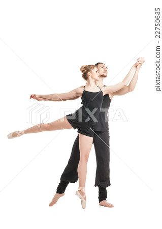 Elegant ballet couple in black Elegant ballet couple in black 22750685