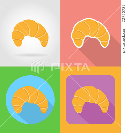 croissant fast food flat icons vector - Stock Illustration [22750722 ...