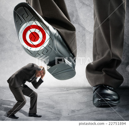 Big foot steps on businessman Big foot steps on businessman 22751894
