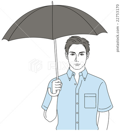 A man pointing an umbrella (umbrella / parasol) A man pointing an umbrella (umbrella / parasol) 22753170