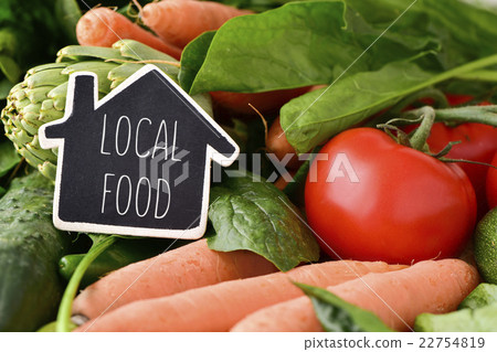 raw vegetables and text local food 22754819