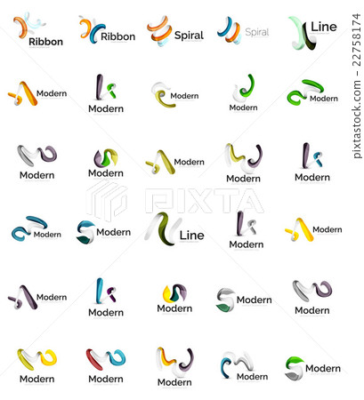Set of abstract ribbon logo icons - Stock Illustration [22758174] - PIXTA