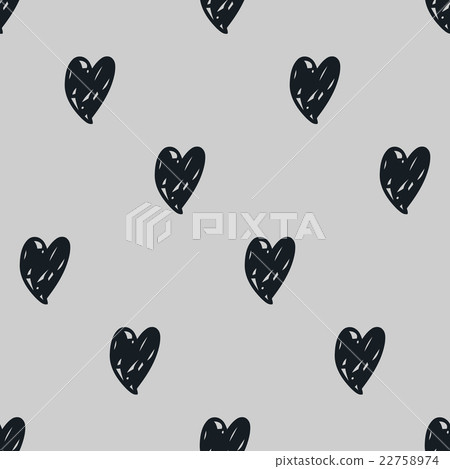 Doodle seamless pattern with hearts Doodle seamless pattern with hearts 22758974