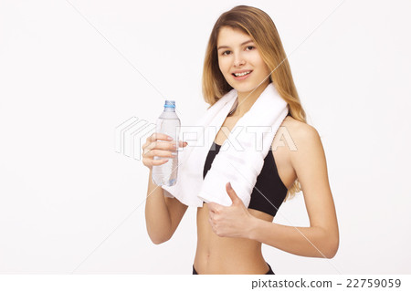Portrait of smiling fitness young woman Portrait of smiling fitness young woman 22759059