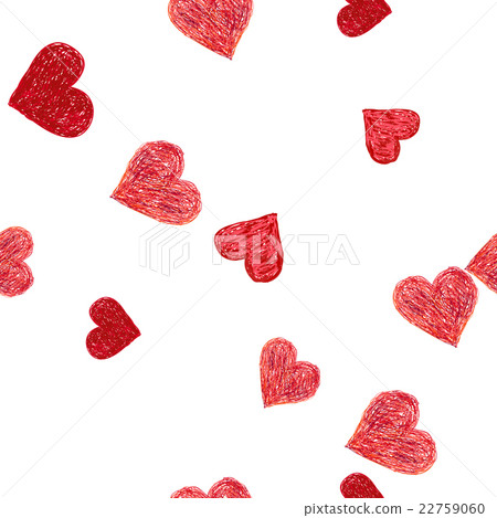 Doodle seamless pattern with hearts Doodle seamless pattern with hearts 22759060