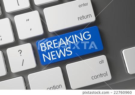 Keyboard with Blue Button - Breaking News. Keyboard with Blue Button - Breaking News. 22760960