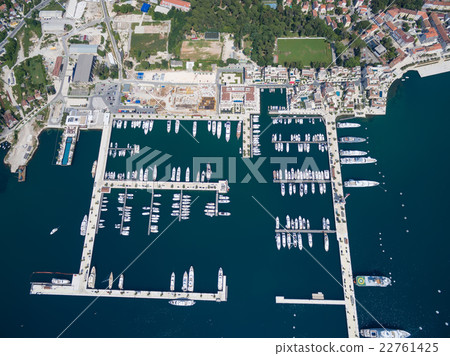 Aerial view of Porto Montenegro. Tivat city. 22761425