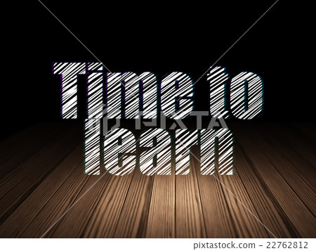Studying concept: Time to Learn in grunge dark 22762812