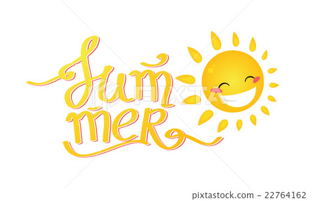 Summer Lettering. cartoon sun Summer Lettering. cartoon sun 22764162