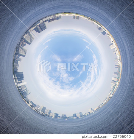 Fish-eye-lined cityscape 22766040
