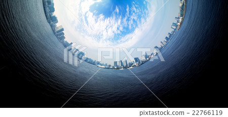 Fish-eye-lined cityscape Fish-eye-lined cityscape 22766119