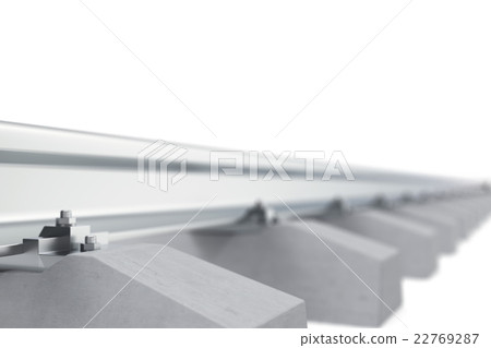Railway close-up of view of the effect of depth of 22769287