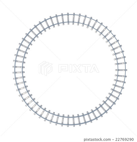 Circle railroad isoated on white background. 3d 22769290
